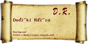 Deáki Róza névjegykártya