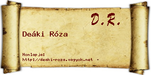 Deáki Róza névjegykártya